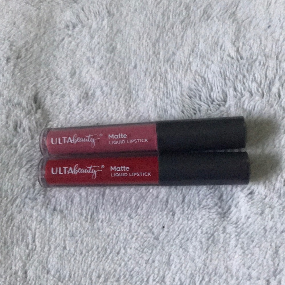 Pink and red matte lipstick